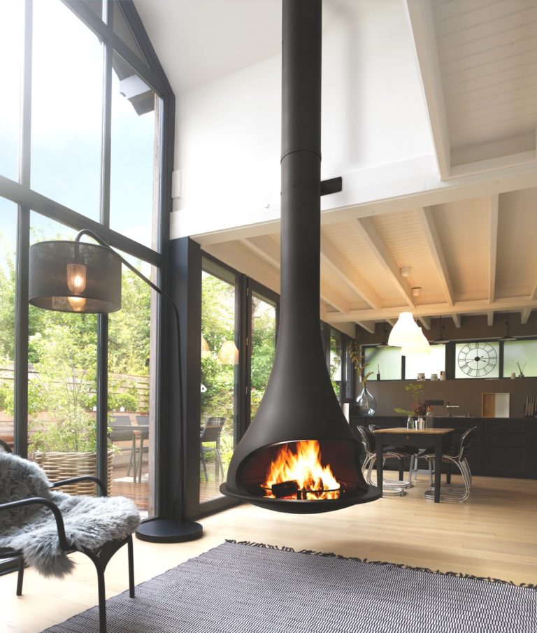 Hyper Fires - - JC BORDELET TATIANA 997 CENTRAL FIREPLACE SUSPENDED OPEN - TATIANA 997 - Product