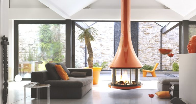 Hyper Fires - - JC BORDELET ZELIA 908 CENTRAL FIREPLACE COLOUR SUSPENDED - ZELIA 908 CENTRAL FIREPLACE SUSPENDED COLOUR - Product