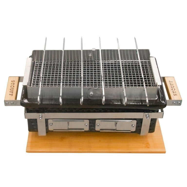 Hyper Fires - - Stouff Ceramic Hibachi Grill 16 Hyper Fires - - Stouff Ceramic Hibachi Grill - Square Table Grill complete with skewers - Product